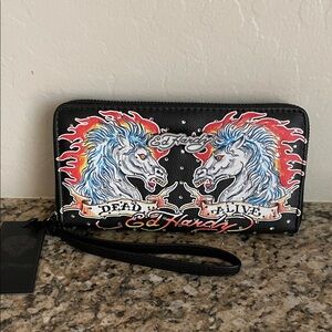 Ed Hardy Zip Around Wallet